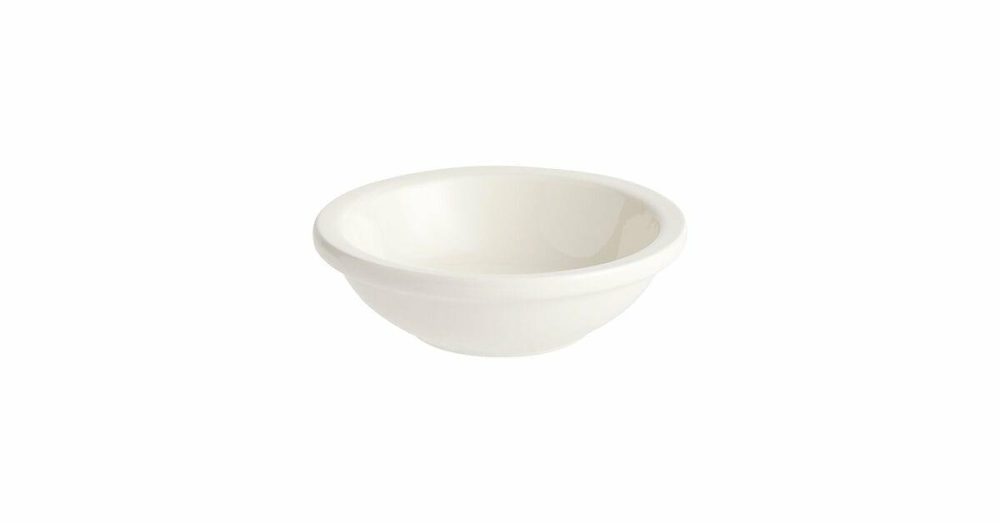 Stoneware Bowls |  4.5 Oz. Ivory (American White) Narrow Rim Stoneware Fruit / Monkey Dish – 36/Case