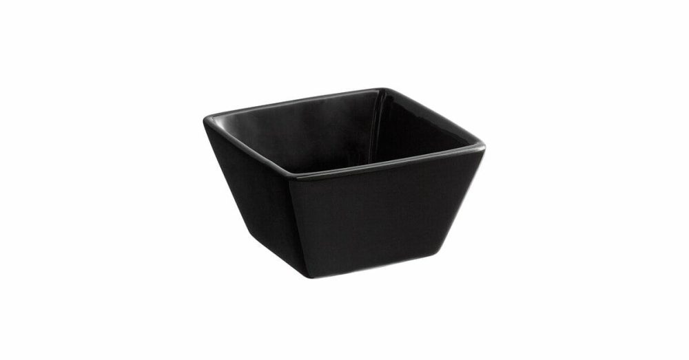 Stoneware Bowls |  6 Oz. Matte Black Square Stoneware Bouillon Cup – 36/Case