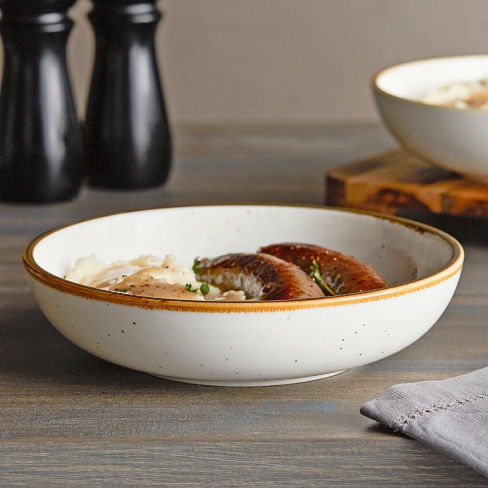 Stoneware Bowls |  Embers 32 Oz. Hickory Brown Matte Stoneware Pasta Bowl – 12/Case