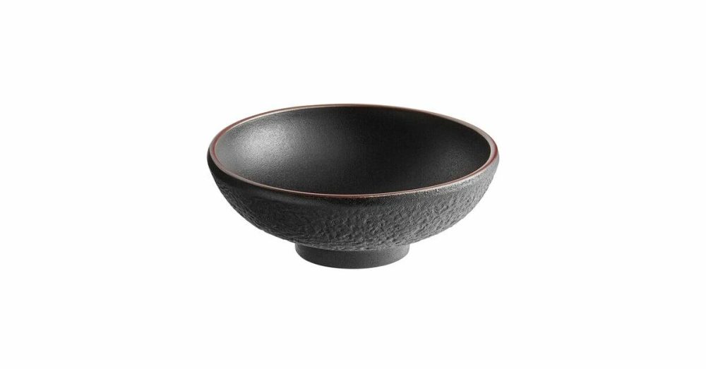 Stoneware Bowls |  Heika 35 Oz. Black Matte Textured Stoneware Bowl – 12/Case