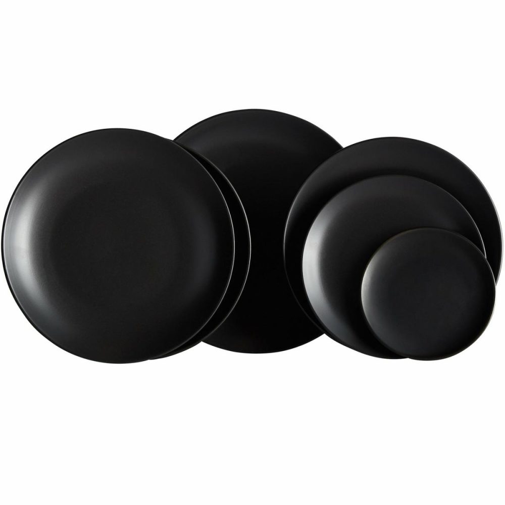 Stoneware Plates |  10" Glossy Black Square Stoneware Plate – 12/Case