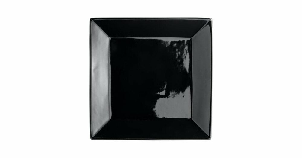 Stoneware Plates |  12" Matte Black Square Stoneware Plate – 6/Case