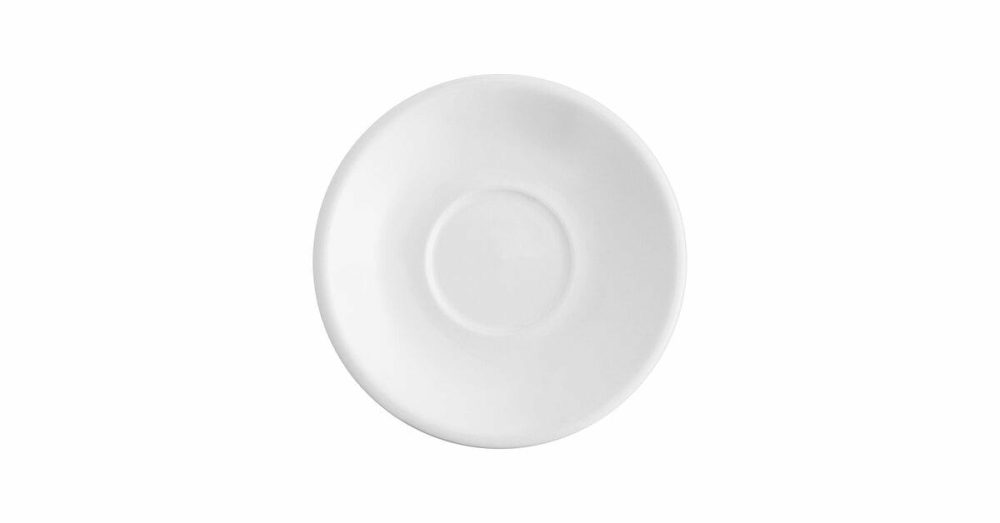 Stoneware Plates |  6" Bright White Rolled Edge Stoneware Saucer – 36/Case