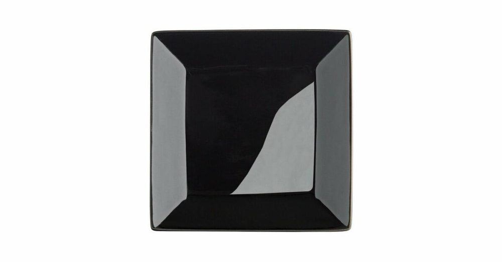 Stoneware Plates |  6" Matte Black Square Stoneware Plate – 36/Case