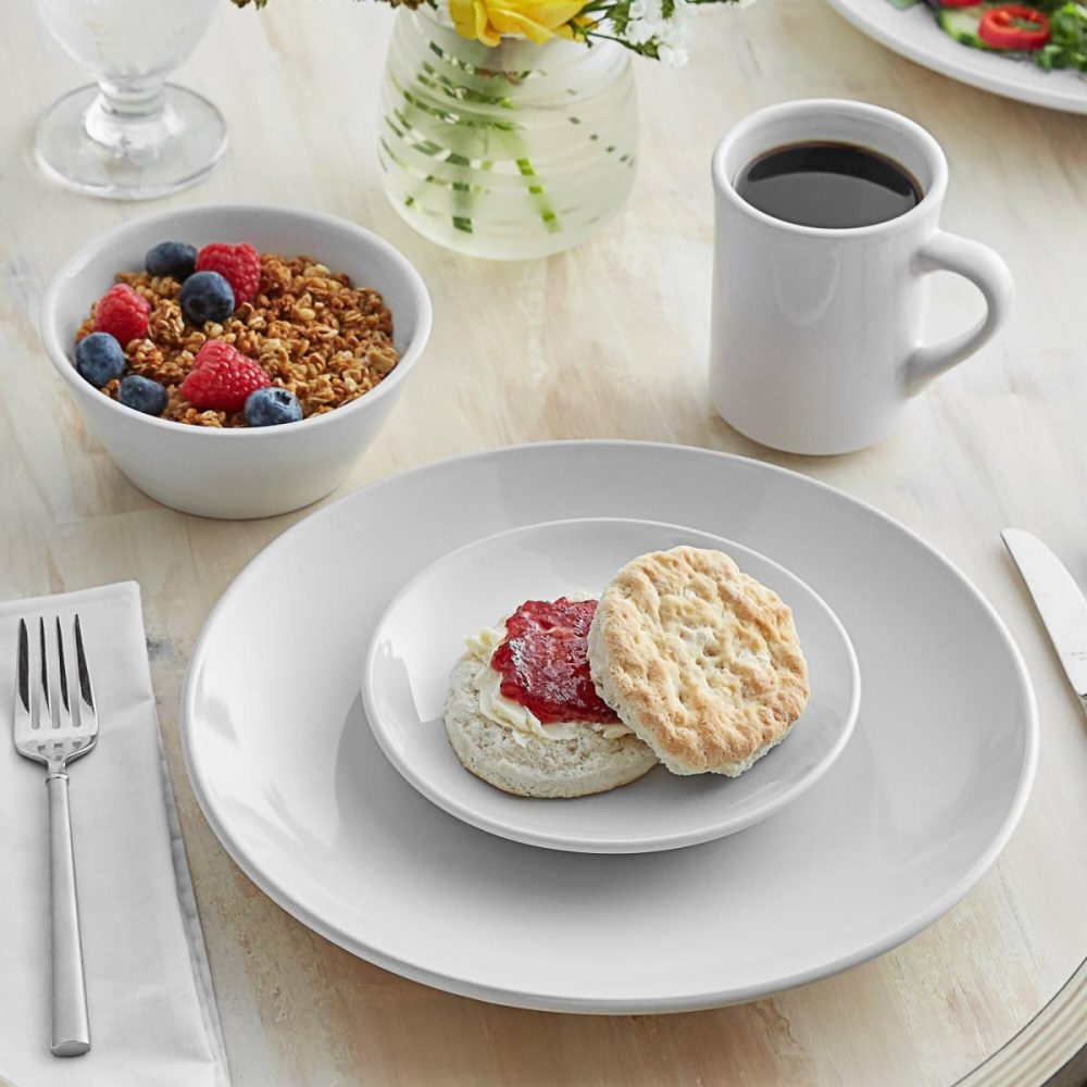 Stoneware Plates |  7 1/4" Ivory (American White) Narrow Rim Stoneware Plate – 36/Case