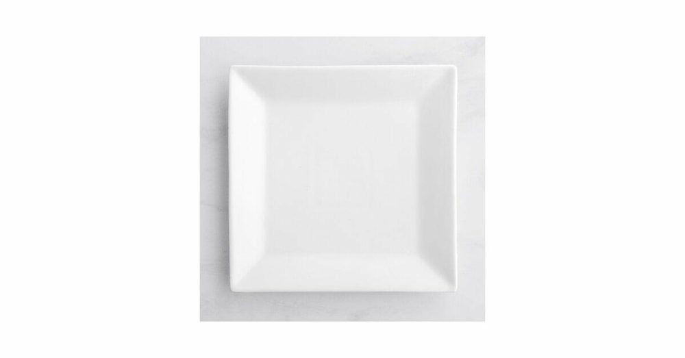 Stoneware Plates |  8" Matte Black Square Stoneware Plate – 24/Case