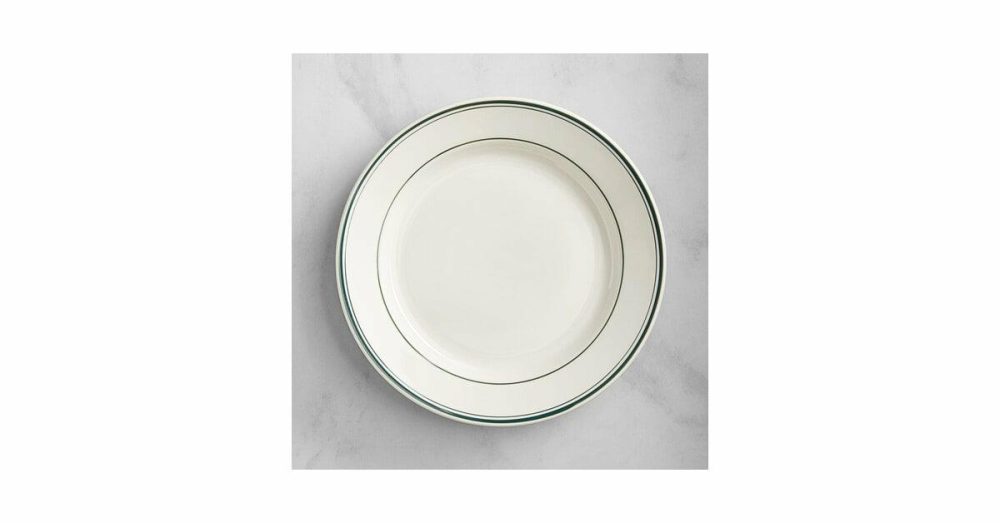 Stoneware Plates |  Capri 9" Bamboo Green Stoneware Plate – 12/Case