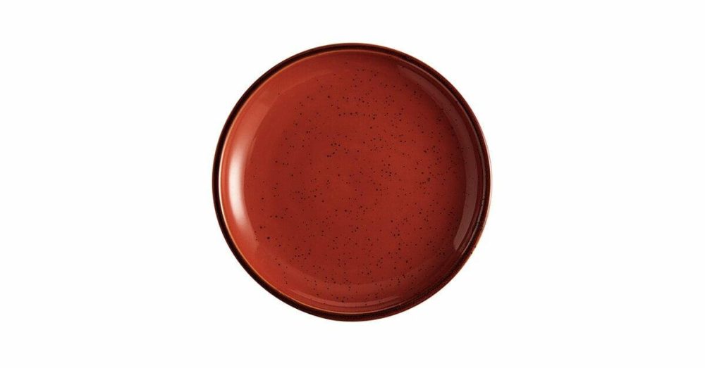 Stoneware Plates |  Keystone 7" Sedona Orange Stoneware Coupe Plate – 24/Case