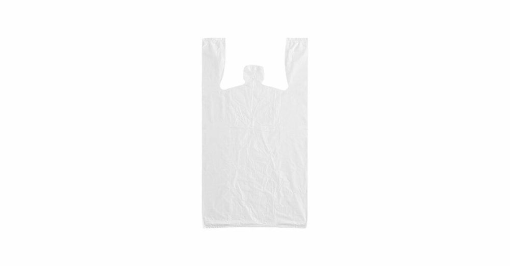 Take-Out Bags |  1/6 Standard Size Clear Unprinted Standard-Duty Plastic T-Shirt Bag – 1000/Case