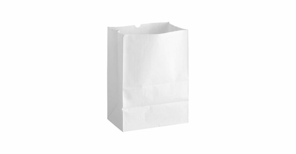 Take-Out Bags |  1/8 52# White Paper Barrel Sack – 500/Case