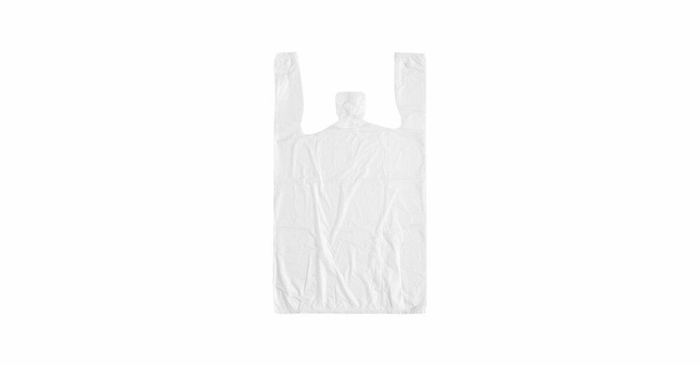 Take-Out Bags |  1/8 Small Size White Unprinted Standard-Duty T-Shirt Bag – 1000/Case