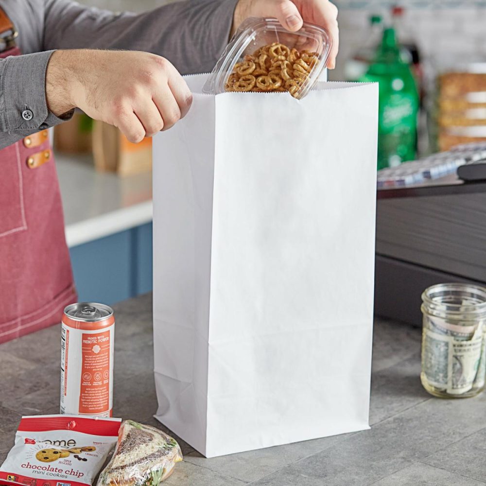 Take-Out Bags |  20 Lb. White Paper Bag – 500/Case