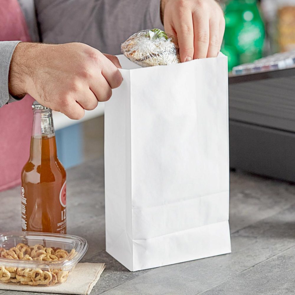 Take-Out Bags |  6 Lb. White Paper Bag – 500/Case