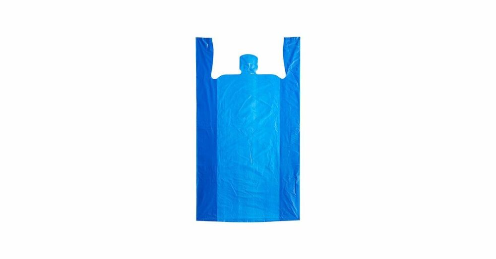 Take-Out Bags |  Extra Large Size Blue Heavy-Duty Unprinted Plastic T-Shirt Bag – 400/Case