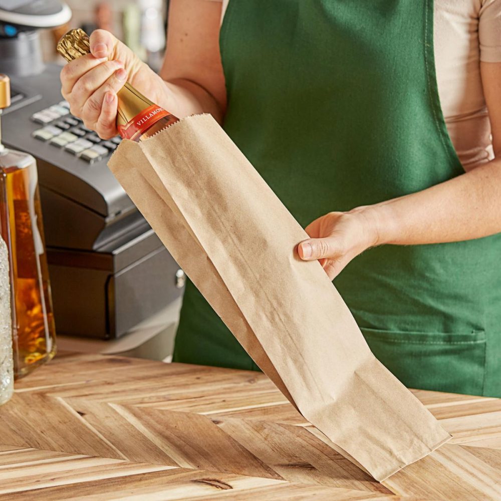 Take-Out Bags |  Quart Size Natural Kraft Paper Bag – 500/Case