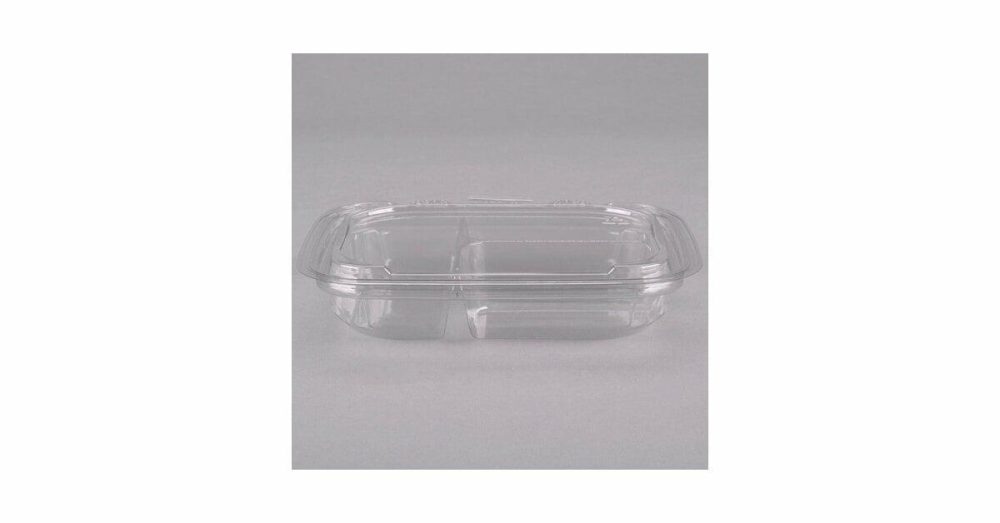 Tamper Evident Packaging |  13 Oz. Tamper Evident Tamper Resistant Recycled Pet 3 Compartment Clear Take Out Container – 2/Case