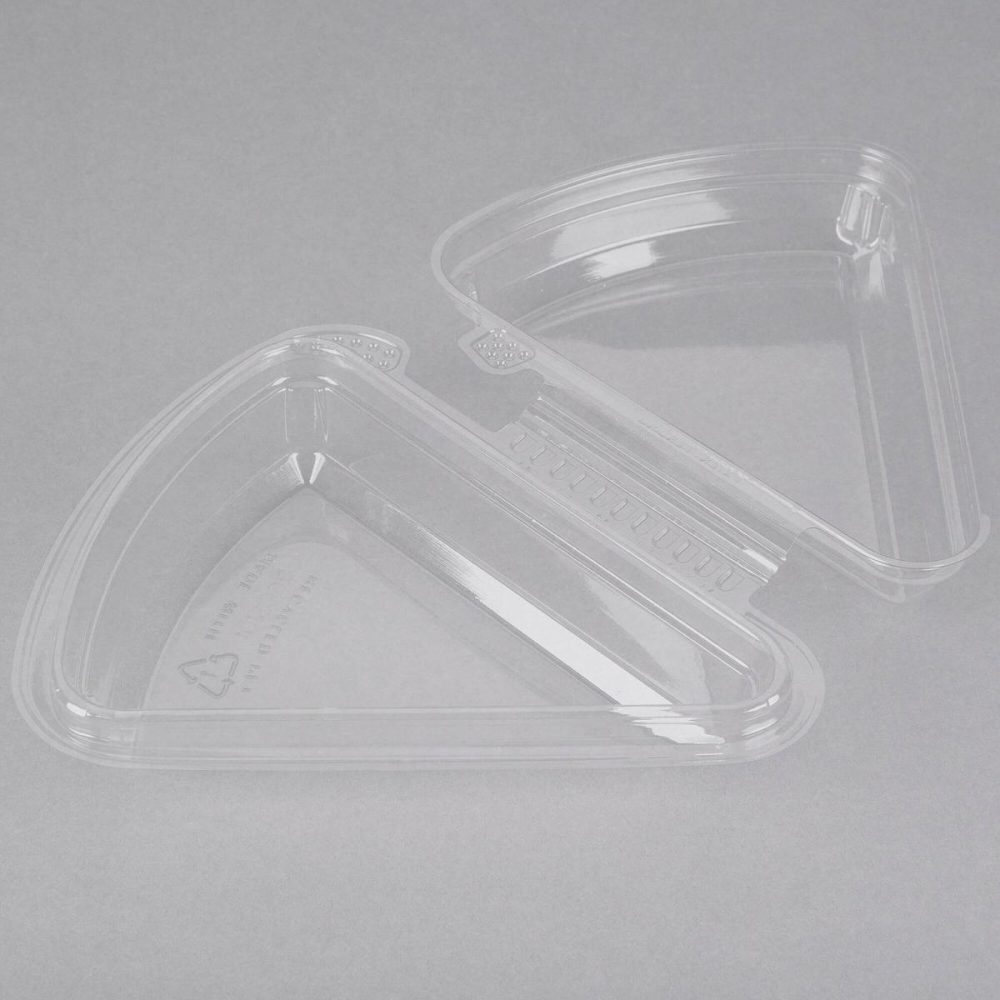 Tamper Evident Packaging |  7" Tamper Evident Clear Slice Container With Low Dome Lid – 5/Pack