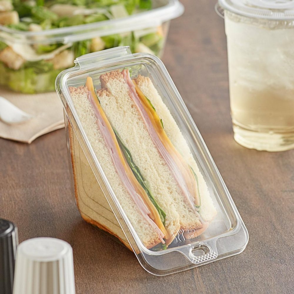 Tamper Evident Packaging |  7" X 4" X 4" Clear Pet Tamper-Evident Tamper-Resistant Sandwich Wedge Container – 200/Case