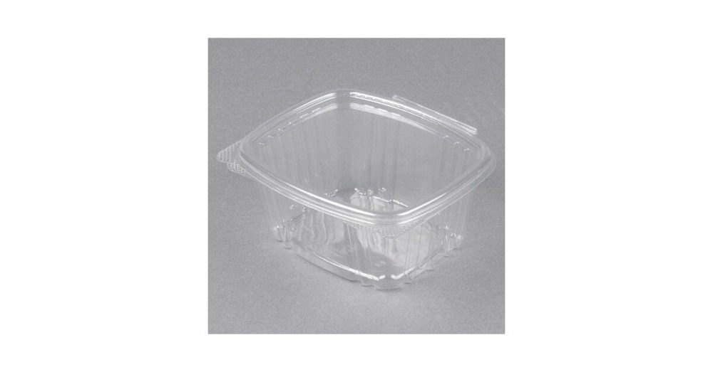 Tamper Evident Packaging |  Clearpac Safeseal 16 Oz. Tamper-Resistant, Tamper-Evident Hinged Container With Flat Lid – 200/Case