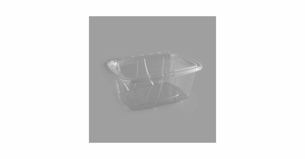 Tamper Evident Packaging |  Clearpac Safeseal 32 Oz. Tall Tamper-Resistant, Tamper-Evident Hinged Container With Flat Lid – 100/Pack