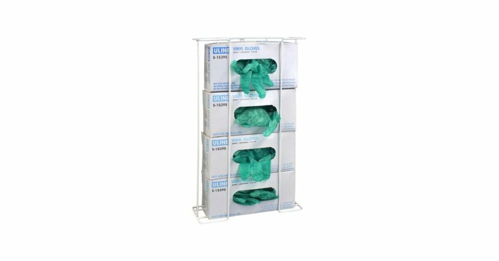 Disposable Glove Dispensers |  Steel Wire 4-Box Wall Mount Disposable Glove Dispenser