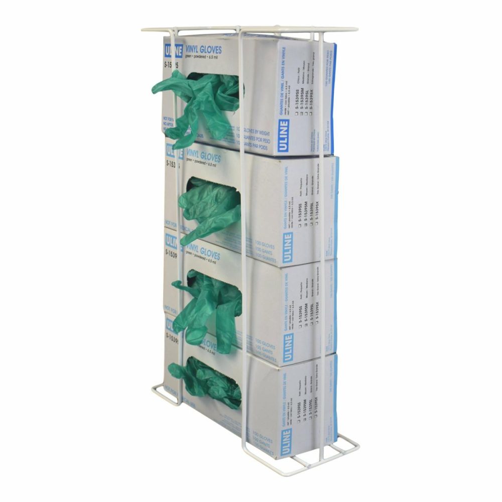 Disposable Glove Dispensers |  Steel Wire 4-Box Wall Mount Disposable Glove Dispenser