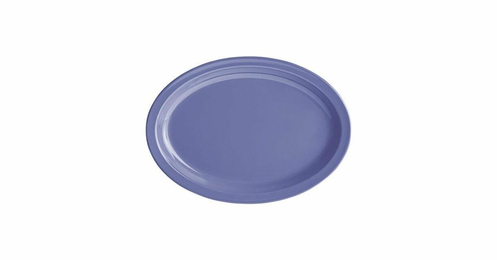 Melamine Trays |  Foundations 13 1/4" X 1 1/4" Green Wide Rim Melamine Platter – 12/Pack