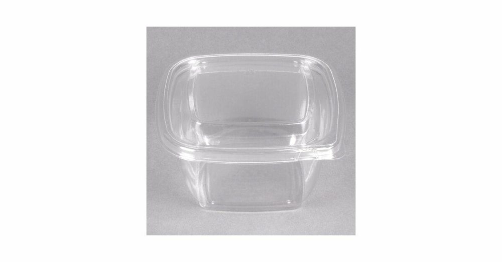 Tamper Evident Packaging |  Surestrip® 16 Oz. Clear Pete Square Tamper-Evident, Tamper-Resistant Bowl With Lid – 250/Case