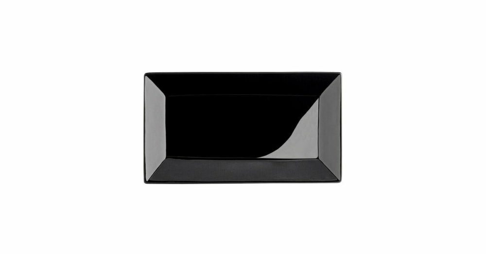 China Platters And Trays |  Pangea 13" X 6 1/2" Ash Matte Rectangular Porcelain Platter – 6/Case