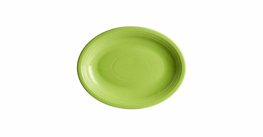 China Platters And Trays |  Pangea 13" X 6 1/2" Sage Matte Rectangular Porcelain Platter – 6/Case