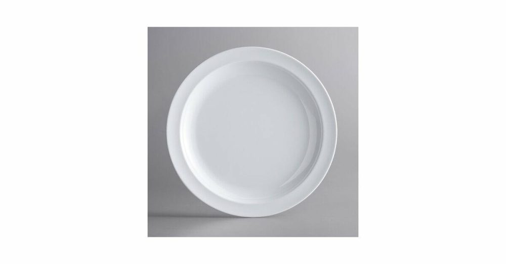 Melamine Plates |  Foundations 8" Tan Narrow Rim Melamine Plate – 12/Case