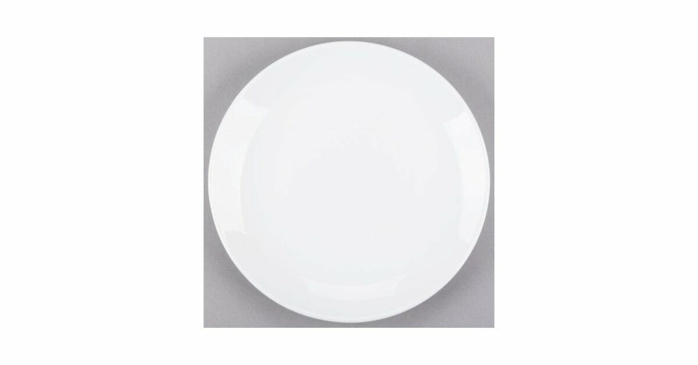 Porcelain Plates |  840-425C Porcelana Coupe Plate 9" Bright White Round Porcelain - 24/Case