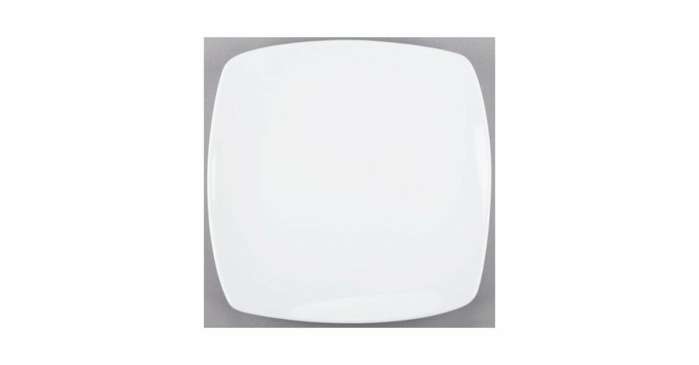 Porcelain Plates |  840-468S Porcelana Coupe Plate 10 1/4" Bright White Square Porcelain - 12/Case